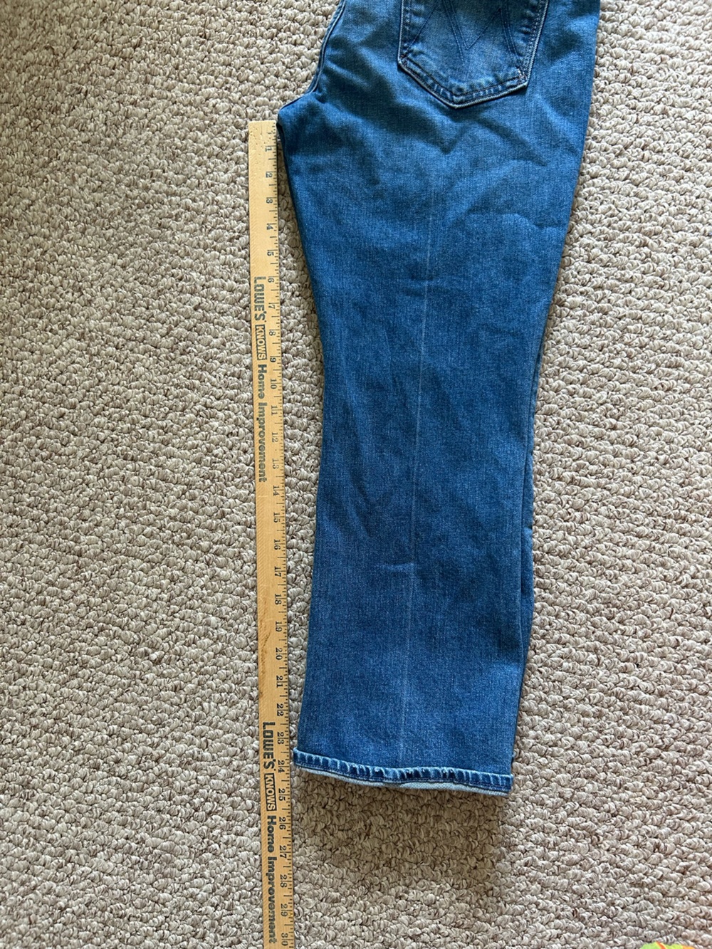 MOTHER Insider Ankle Blue Cropped Jeans size 32 - Picture 8 of 8